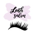 Lashes lettering vector illustration Royalty Free Stock Photo